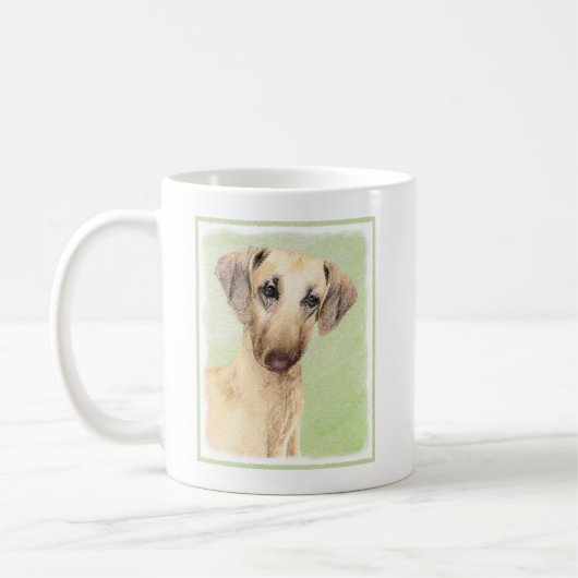 Sloughis-Malerei - Niedliche Original Hunde-Kunst Kaffeetasse (Links)