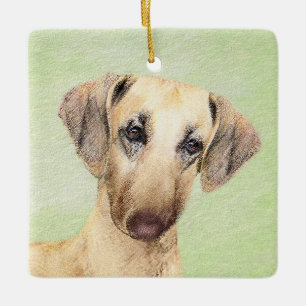 Sloughis-Malerei - Niedliche Original Hunde-Kunst Keramikornament