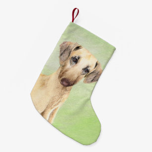 Sloughis-Malerei - Niedliche Original Hunde-Kunst Kleiner Weihnachtsstrumpf