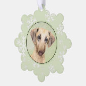 Sloughis-Malerei - Niedliche Original Hunde-Kunst Ornament Karte (Linke Ecke)