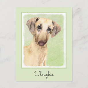 Sloughis-Malerei - Niedliche Original Hunde-Kunst Postkarte