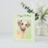 Sloughis-Malerei - Niedliche Original Hunde-Kunst Postkarte (Stehend Vorderseite)