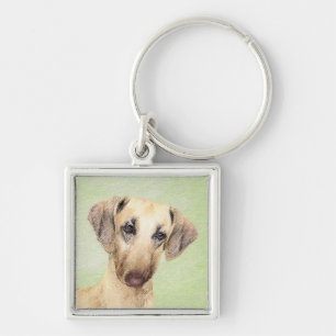 Sloughis-Malerei - Niedliche Original Hunde-Kunst Schlüsselanhänger
