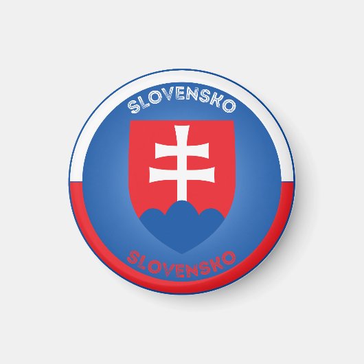 Slovakia Coat of Arms Circle Shape Magnet (Vorne)