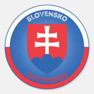 Slovakia Coat of Arms Circle Shape Runder Aufkleber