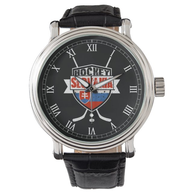 Slovakia Eishockey Logo Wrist Watch Armbanduhr (Vorderseite)