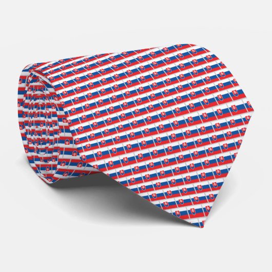 Slovakia Flag Brick Pattern Krawatte (Gerollt)