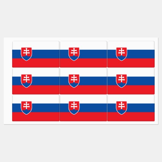 Slovakia Flag Etiketten (Blatt)