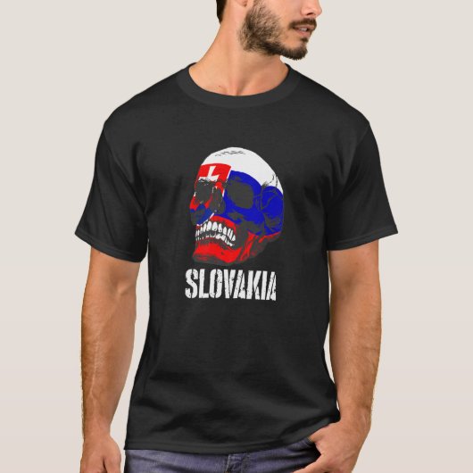 Slovakia Flag Skull Slovak Pride Patriotic  1 T-Shirt (Vorderseite)