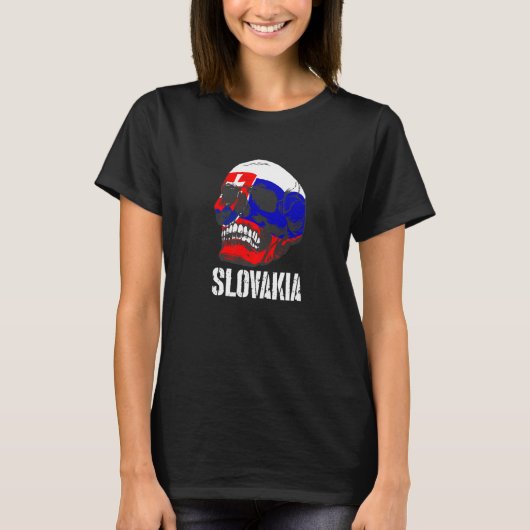 Slovakia Flag Skull Slovak Pride Patriotic 1 T-Shirt (Vorderseite)