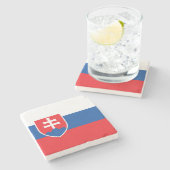 Slovakia Flag Steinuntersetzer (Seitenansicht)