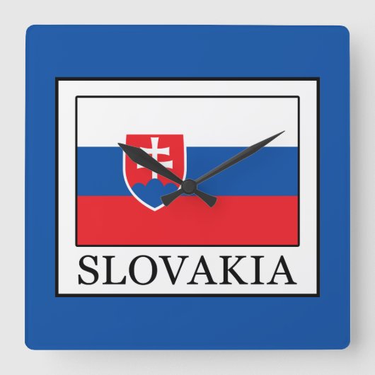 Slovakia Quadratische Wanduhr (Vorderseite)