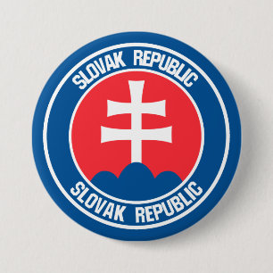 Slovakia Round Emblem Button