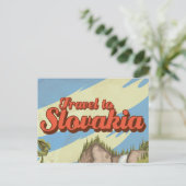 Slovakia Vintage Travel Poster Postkarte (Stehend Vorderseite)