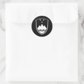 Slovenia coat of arms, simple, black and white runder aufkleber (Tasche)