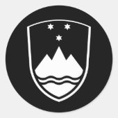 Slovenia coat of arms, simple, black and white runder aufkleber (Vorderseite)