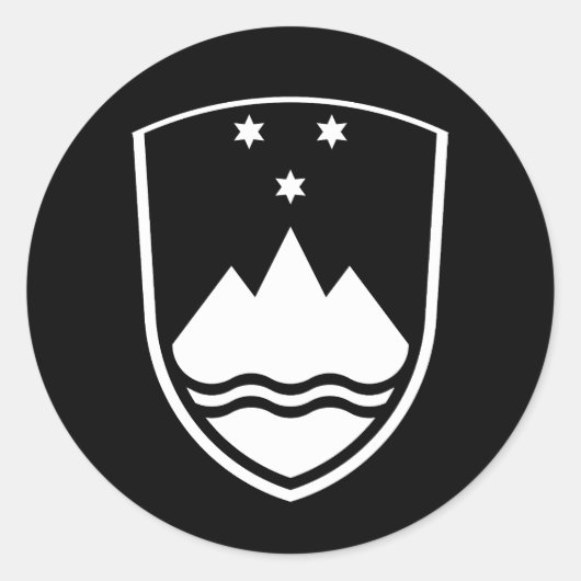 Slovenia coat of arms, simple, black and white runder aufkleber (Vorderseite)