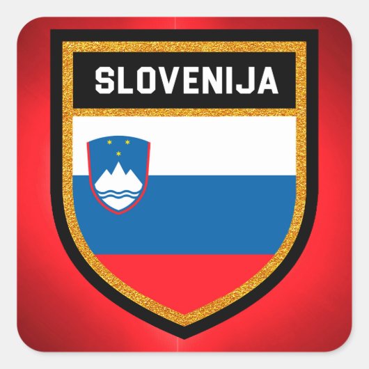 Slovenia Flag Quadratischer Aufkleber (Vorderseite)