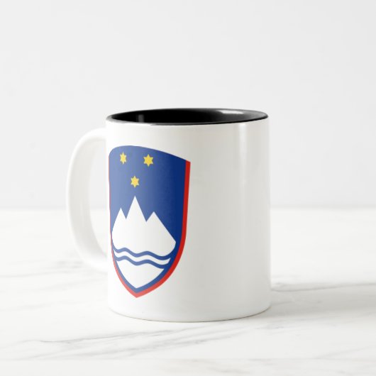 Slovenia-Wappen Zweifarbige Tasse (Vorderseite Links)
