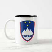 Slovenia-Wappen Zweifarbige Tasse (Links)