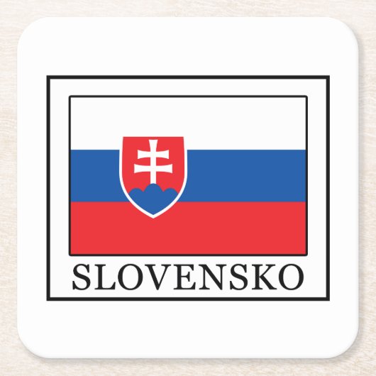 Slovensko Rechteckiger Pappuntersetzer (Vorderseite)
