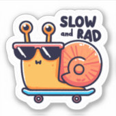 Slow and Rad Aufkleber (Vorderseite)