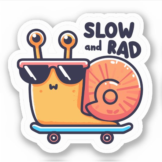 Slow and Rad Aufkleber (Vorderseite)