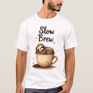 Slow Brew Coffee Faultier T-Shirt