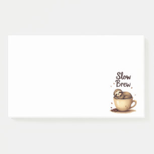 Slow Brew Kaffee Faultier Post-it Klebezettel