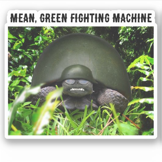 Slow Commando Turtle Aufkleber (Vorderseite)