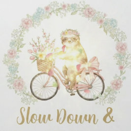 Slow Down & Smell the Flowers Sloth Notebook Notizblock