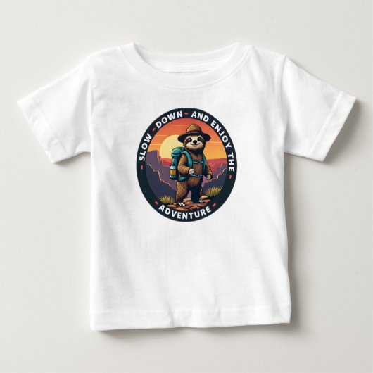 Slow Down und Genießen Sie das Abenteuer Baby T-shirt (Vorderseite)