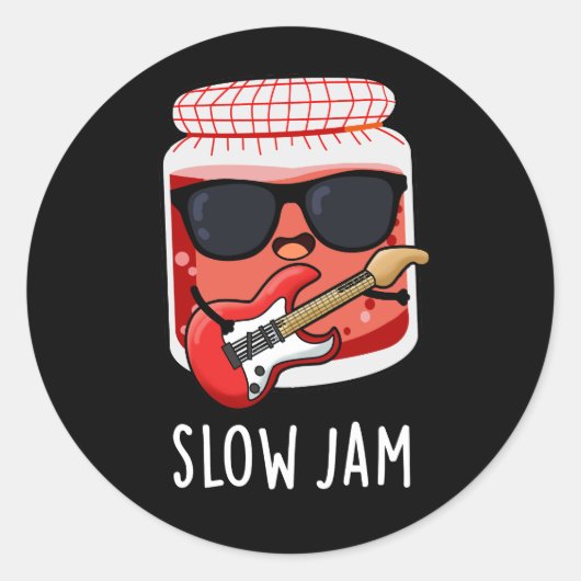 Slow Jam Funny Food Puff Dark BG Runder Aufkleber (Vorderseite)
