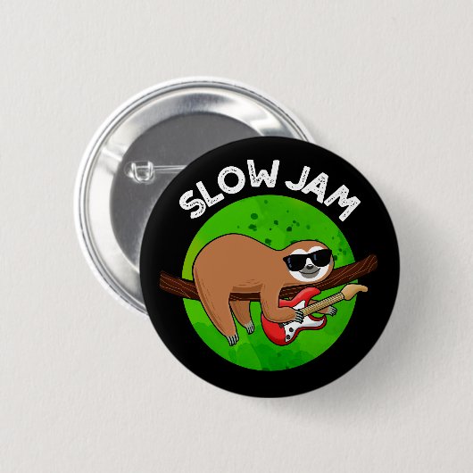 Slow Jam Funny Music Animal Pub Dark BG Button (Vorne & Hinten)