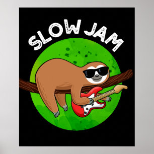 Slow Jam Funny Music Animal Pub Dark BG Poster