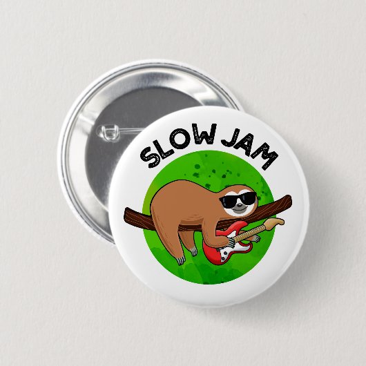 Slow Jam Funny Music Animal Puff Button (Vorne & Hinten)