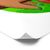 Slow Jam Funny Music Animal Puff Poster (Ecke)