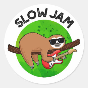 Slow Jam Funny Music Animal Puff Runder Aufkleber