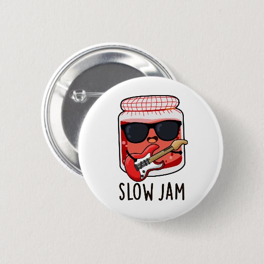 Slow Jam Funny Music Food Puff Button (Vorne & Hinten)