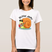 Slow Jam Funny Music Snail Pub T-Shirt (Vorderseite)