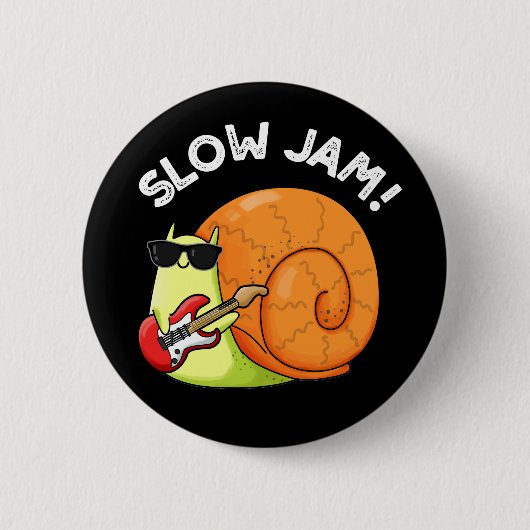 Slow Jam Funny Music Snail Puff Dark BG Button (Vorderseite)