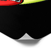 Slow Jam Funny Music Snail Puff Dark BG Poster (Ecke)