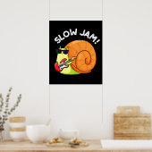 Slow Jam Funny Music Snail Puff Dark BG Poster (Küche)