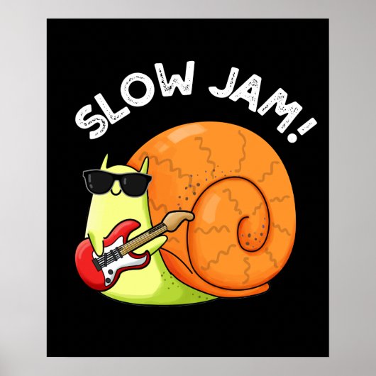Slow Jam Funny Music Snail Puff Dark BG Poster (Vorne)