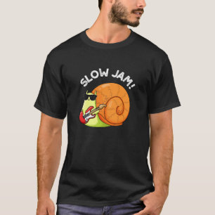 Slow Jam Funny Music Snail Puff Dark BG T-Shirt