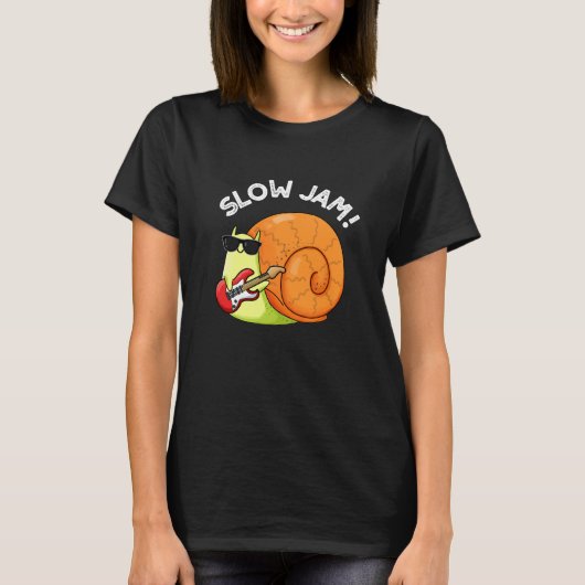 Slow Jam Funny Music Snail Puff Dark BG T-Shirt (Vorderseite)