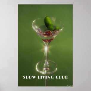 Slow Living Club: Smaragd-Martini & Botanische Kun Poster