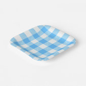 Slow-Living Sommer Karo Blau Pappteller (Gewinkelt)