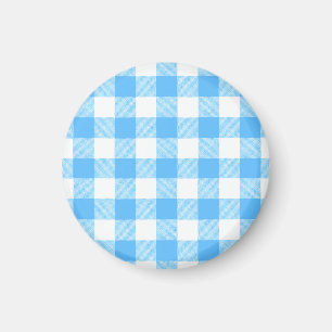 Slow-Living Sommer Karo Himmelblau Magnet