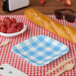 Slow-Living Summer Sky Check Pappteller<br><div class="desc">Classic meets crisp. From porch-side snacks to backyard family reunions, let this timeless blue plaid be the backdrop to your favorite outdoor memories. A pattern that never goes out of style. This classic buffalo check is a nod to tradition, redesigned for the modern, slow-living home. Giving you time to savor...</div>